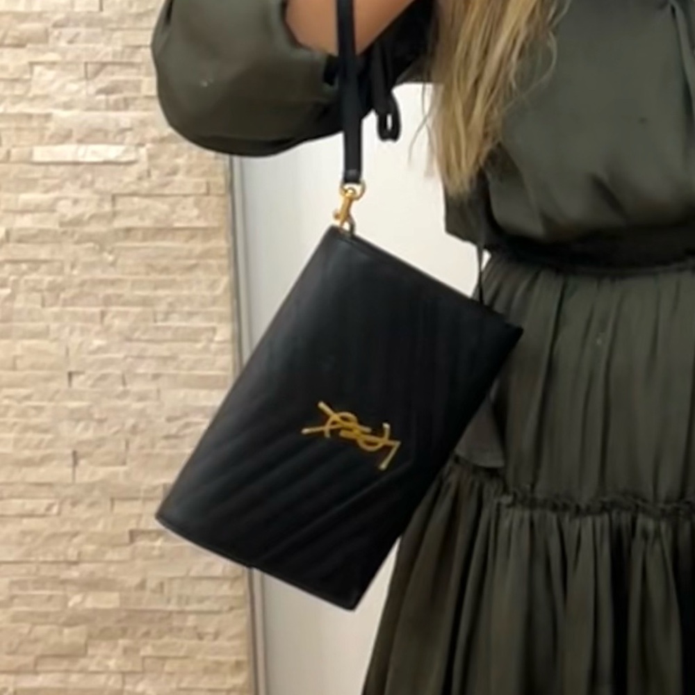 Yves Saint Laurent Black Leather Clutch - Picture 2 of 5